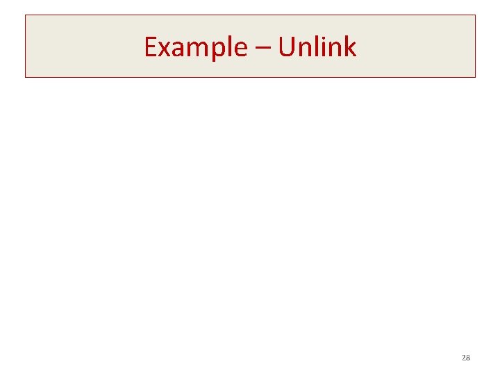 Example – Unlink 28 