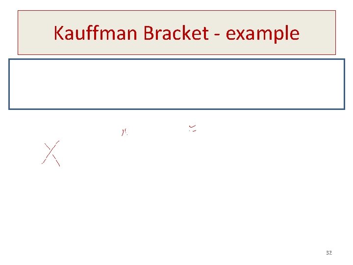 Kauffman Bracket - example 32 
