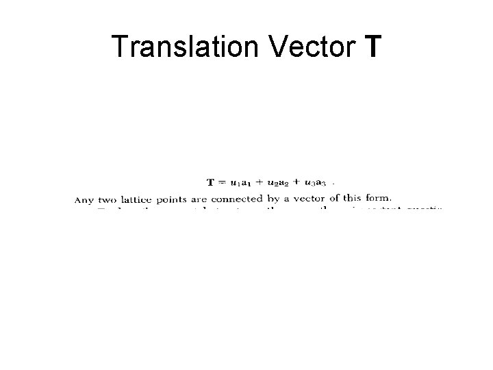 Translation Vector T 