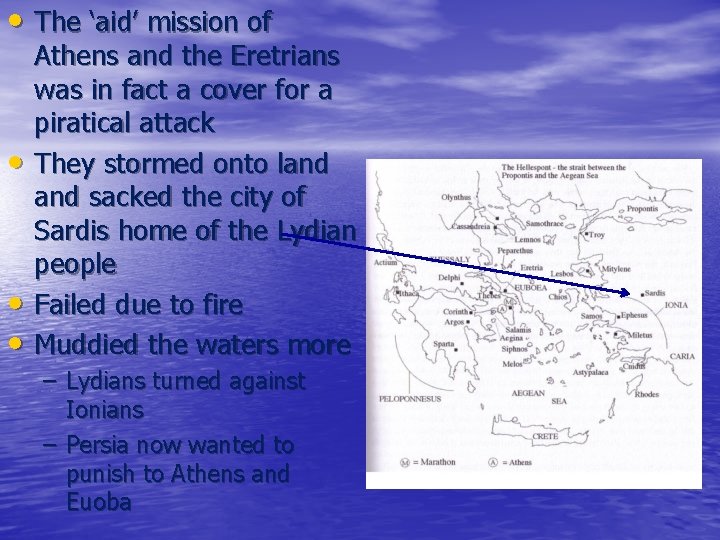  • The ‘aid’ mission of • • • Athens and the Eretrians was