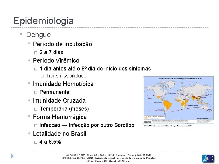 Epidemiologia Dengue Período de Incubação 2 a 7 dias Período Virêmico 1 dia antes