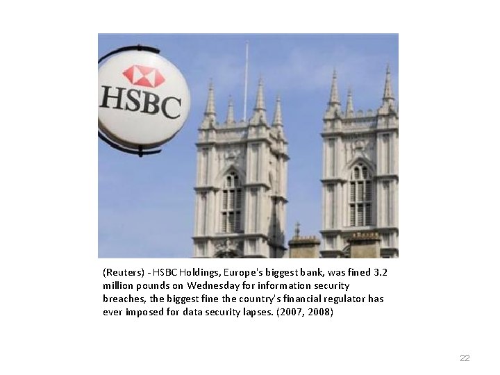 (Reuters) - HSBC Holdings, Europe's biggest bank, was fined 3. 2 million pounds on (Reuters) - HSBC Holdings, Europe's biggest bank, was fined 3. 2 million pounds on