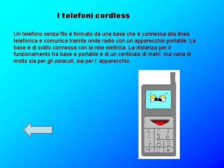 I telefoni cordless Un telefono senza filo è formato da una base che è