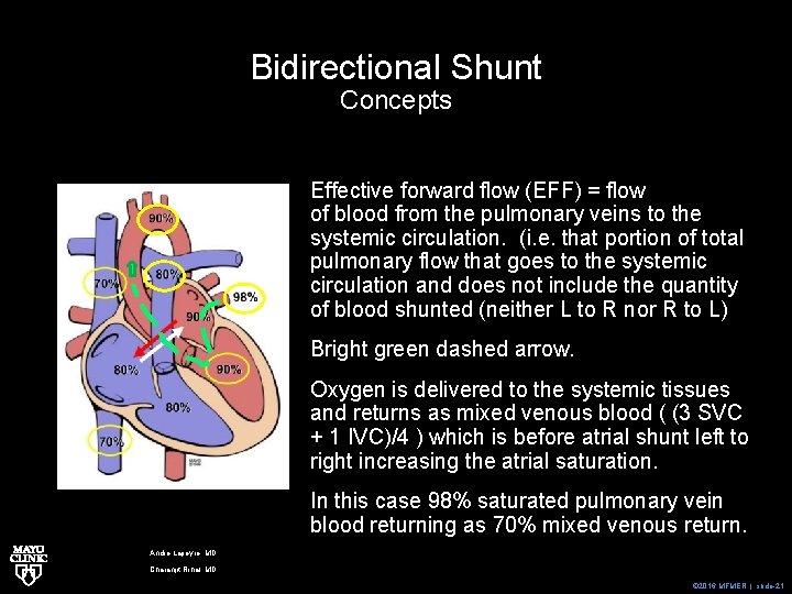 Bidirectional Shunt Concepts Effective forward flow (EFF) = flow of blood from the pulmonary