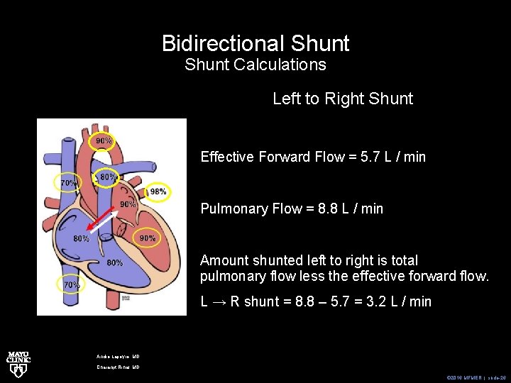 Bidirectional Shunt Calculations Left to Right Shunt Effective Forward Flow = 5. 7 L