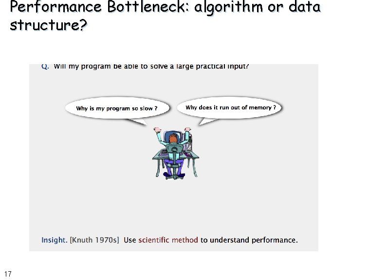 Performance Bottleneck: algorithm or data structure? 17 