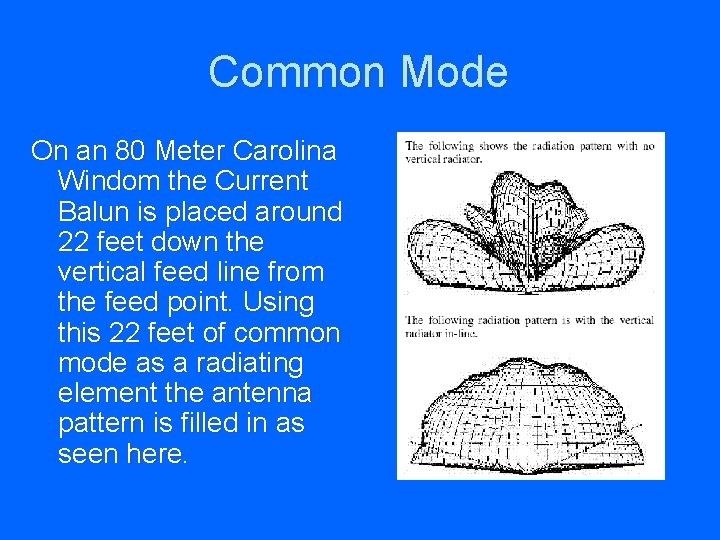 Common Mode On an 80 Meter Carolina Windom the Current Balun is placed around