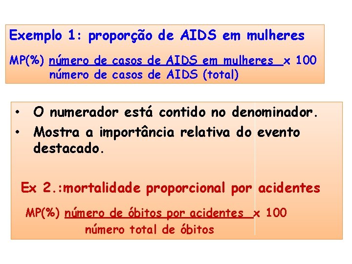 Exemplo 1: proporção de AIDS em mulheres MP(%) número de casos de AIDS em Exemplo 1: proporção de AIDS em mulheres MP(%) número de casos de AIDS em