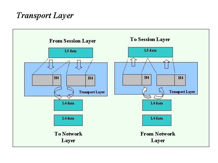Transport Layer From Session Layer To Session Layer L 5 data H 4 H