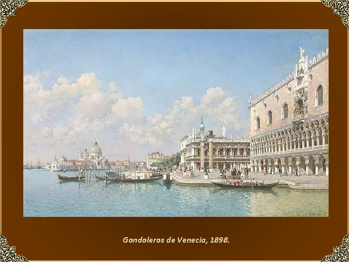 Gondoleros de Venecia, 1898. 