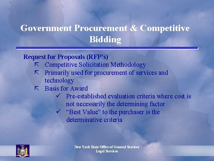 Government Procurement & Competitive Bidding Request for Proposals (RFP’s) ã Competitive Solicitation Methodology ã