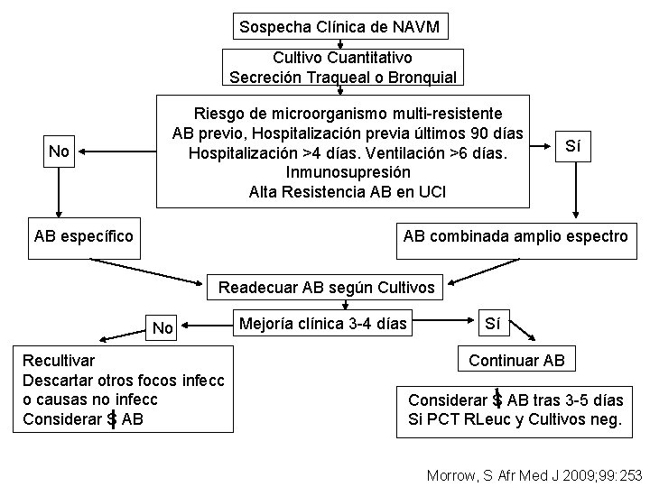 Sospecha Clínica de NAVM Cultivo Cuantitativo Secreción Traqueal o Bronquial No Riesgo de microorganismo