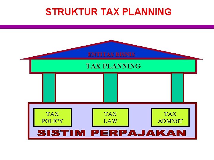 STRUKTUR TAX PLANNING ENTITAS BISNIS TAX PLANNING TAX POLICY TAX LAW TAX ADMNST 