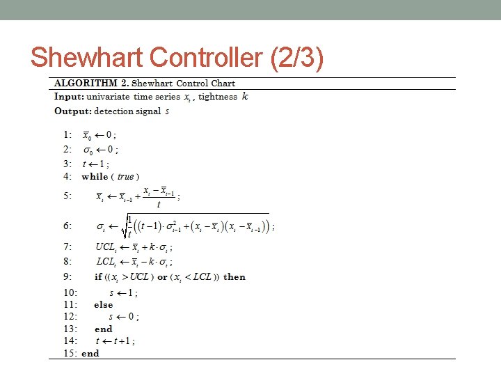 Shewhart Controller (2/3) 
