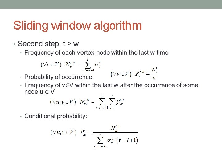 Sliding window algorithm • 