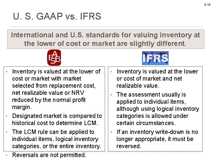 9 -19 U. S. GAAP vs. IFRS International and U. S. standards for valuing