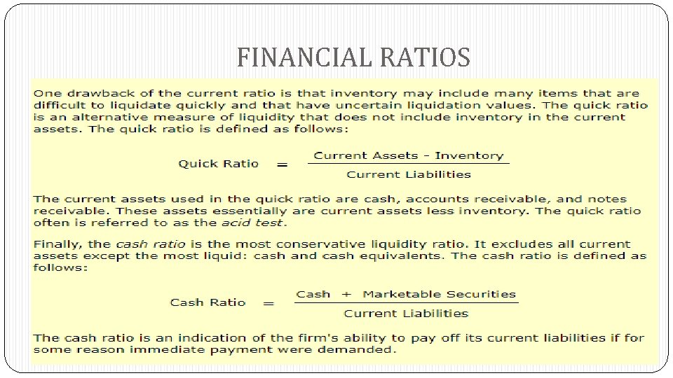 FINANCIAL RATIOS 