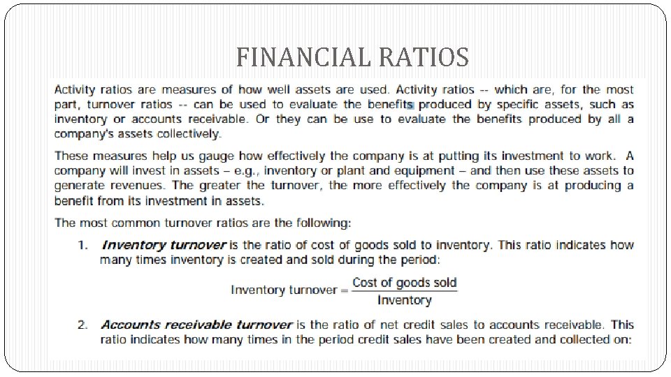FINANCIAL RATIOS 
