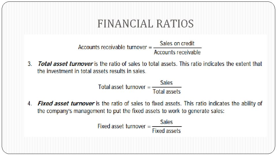 FINANCIAL RATIOS 