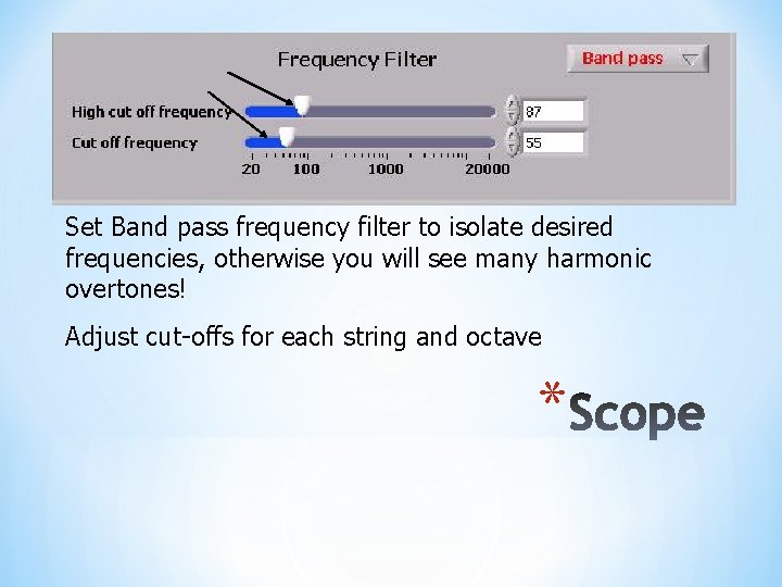 Set Band pass frequency filter to isolate desired frequencies, otherwise you will see many