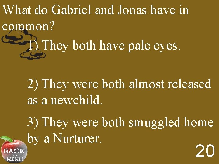 What do Gabriel and Jonas have in common? 1) They both have pale eyes.
