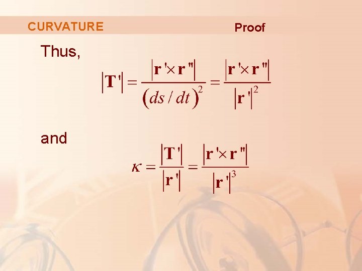 CURVATURE Thus, and Proof 