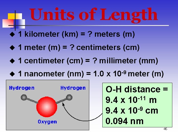 Units of Length u 1 kilometer (km) = ? meters (m) u 1 meter
