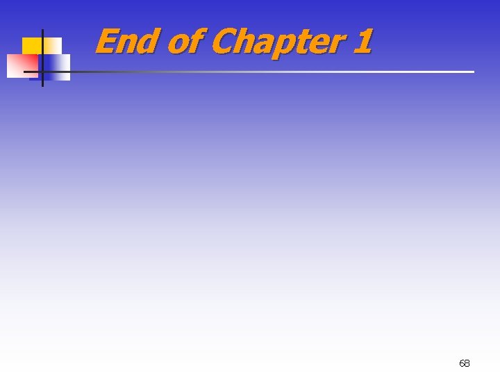 End of Chapter 1 68 
