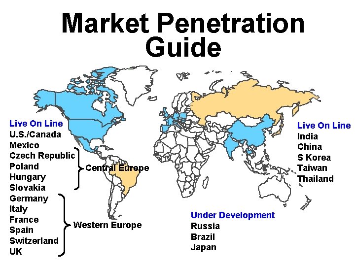 Market Penetration Guide Live On Line U. S. /Canada Mexico Czech Republic Poland Central