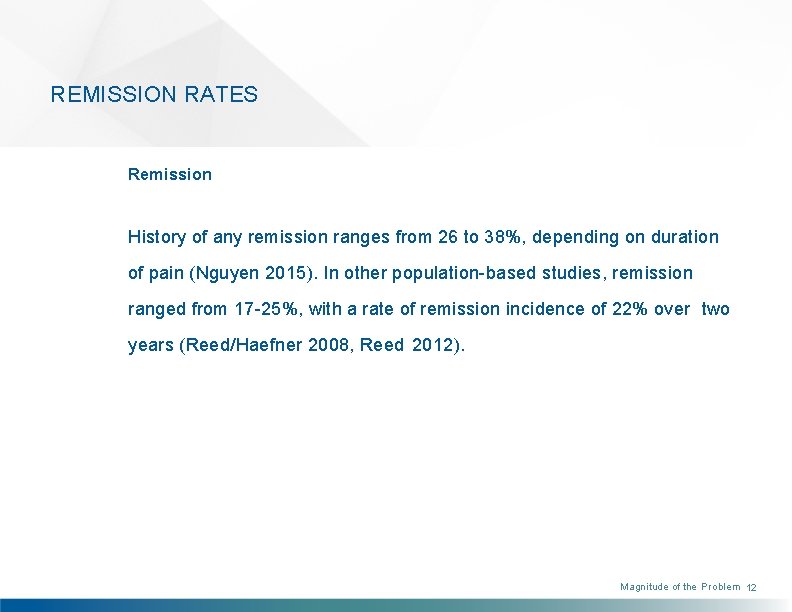 REMISSION RATES Remission History of any remission ranges from 26 to 38%, depending on