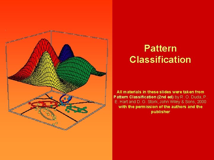 Pattern Classification All materials in these slides were taken from Pattern Classification (2 nd Pattern Classification All materials in these slides were taken from Pattern Classification (2 nd