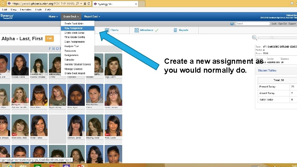 Create a new assignment as you would normally do. 