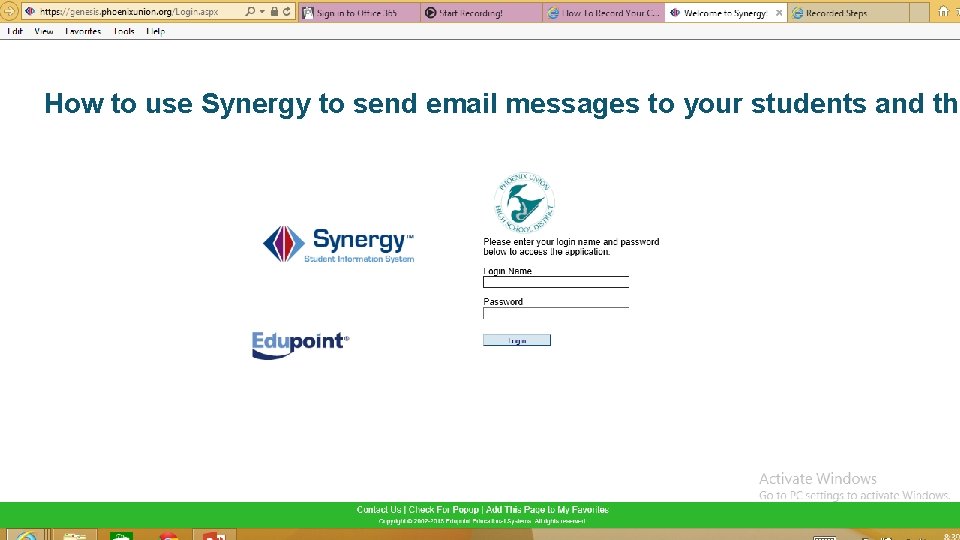 How to use Synergy to send email messages to your students and the 