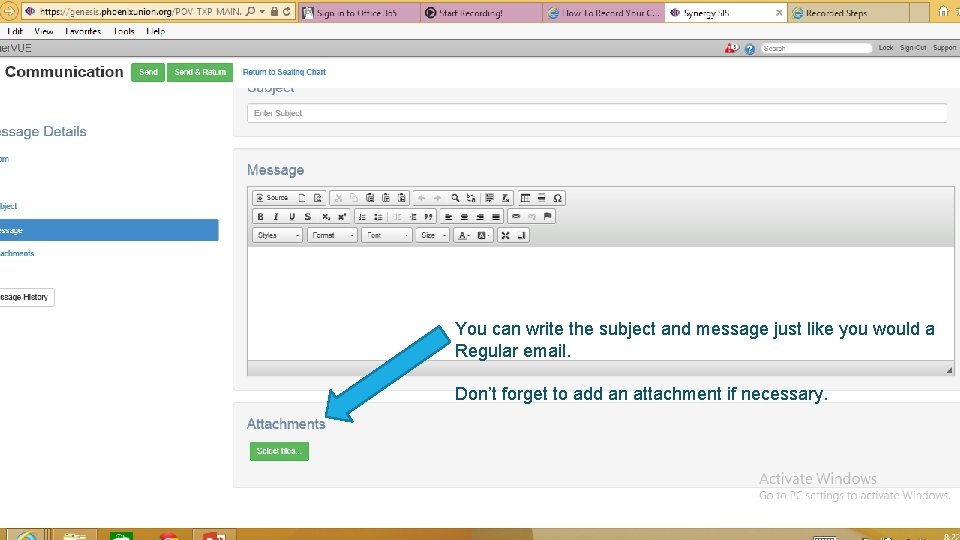 You can write the subject and message just like you would a Regular email.