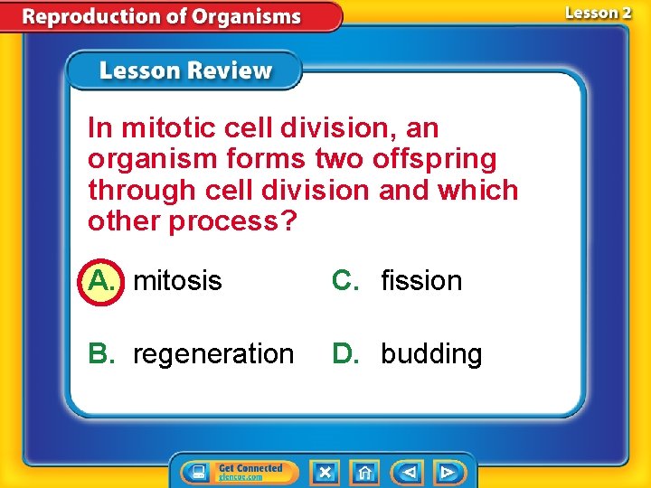 In mitotic cell division, an organism forms two offspring through cell division and which
