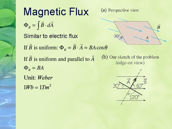 Magnetic Flux Similar to electric flux Magnetic Flux Similar to electric flux