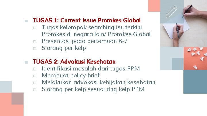 ■ TUGAS 1: Current Issue Promkes Global □ Tugas kelompok searching isu terkini Promkes