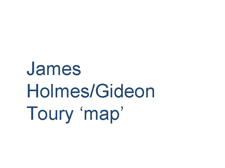 James Holmes/Gideon Toury ‘map’ 