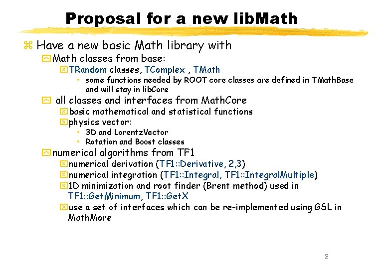 Proposal for a new lib. Math z Have a new basic Math library with