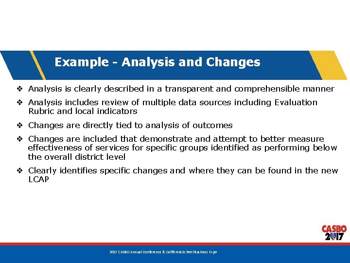 Example - Analysis and Changes ❖ Analysis is clearly described in a transparent and