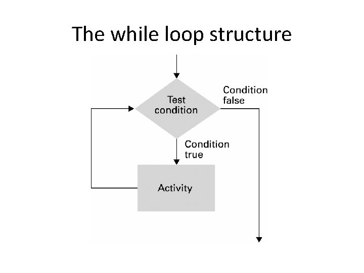 The while loop structure 