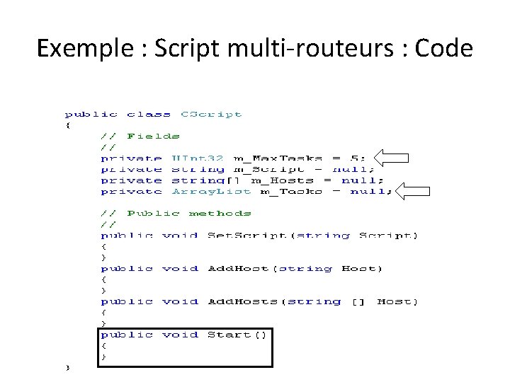 Exemple : Script multi-routeurs : Code 