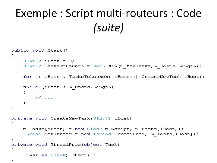 Exemple : Script multi-routeurs : Code (suite) 