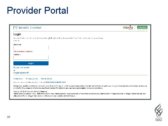Provider Portal 33 