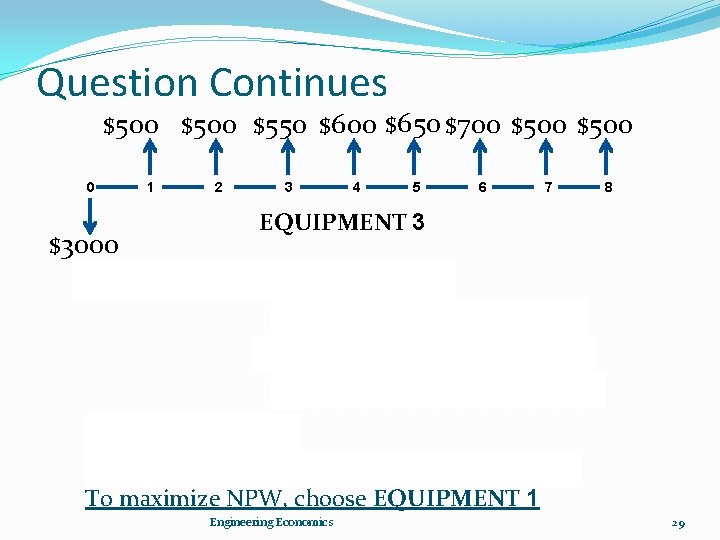 Question Continues $500 $550 $600 $650 $700 $500 0 $3000 1 2 3 4