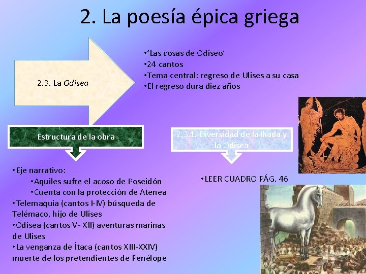 2. La poesía épica griega 2. 3. La Odisea • ‘Las cosas de Odiseo’