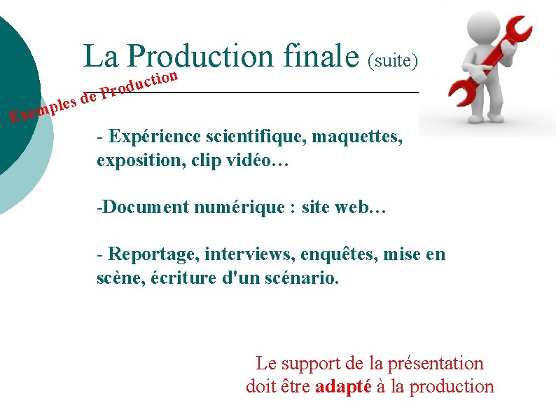 La Production finale (suite) on cti u d o r P e d es