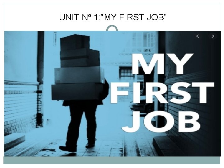 UNIT Nº 1: “MY FIRST JOB” 