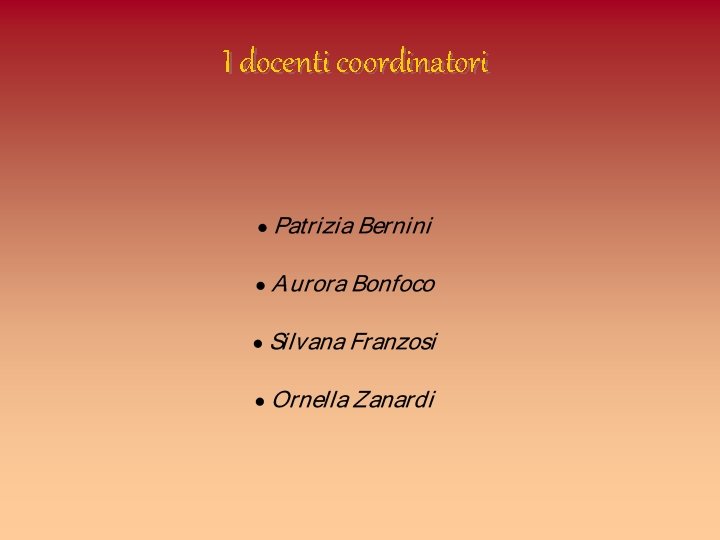 I docenti coordinatori 