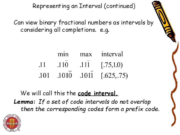 Representing an Interval (continued) Can view binary fractional numbers as intervals by considering all Representing an Interval (continued) Can view binary fractional numbers as intervals by considering all